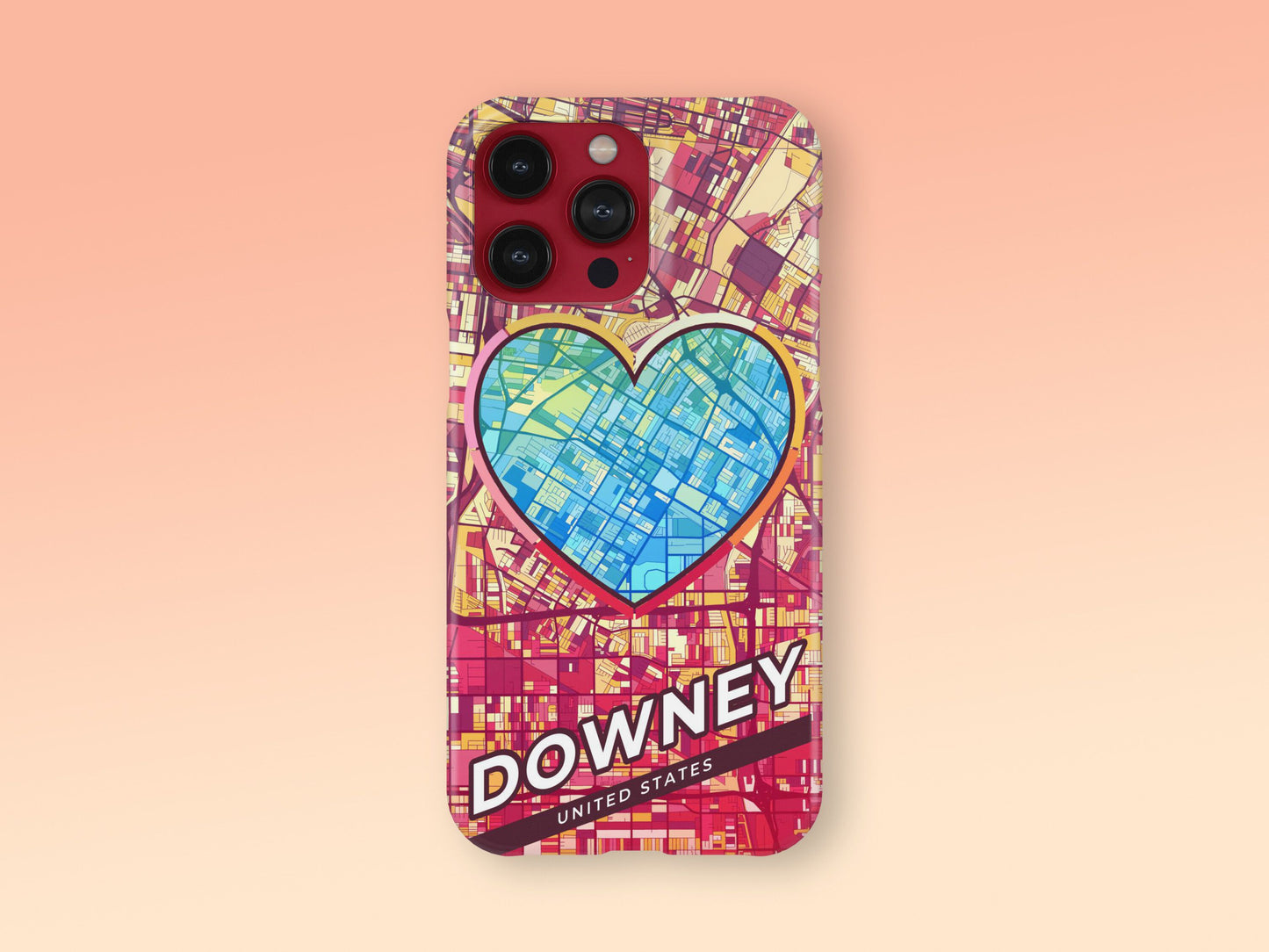 Downey California slim phone case with colorful icon. Birthday, wedding or housewarming gift. Couple match cases. 2