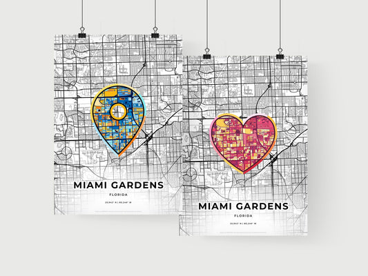 Miami Gardens Florida art print for couples