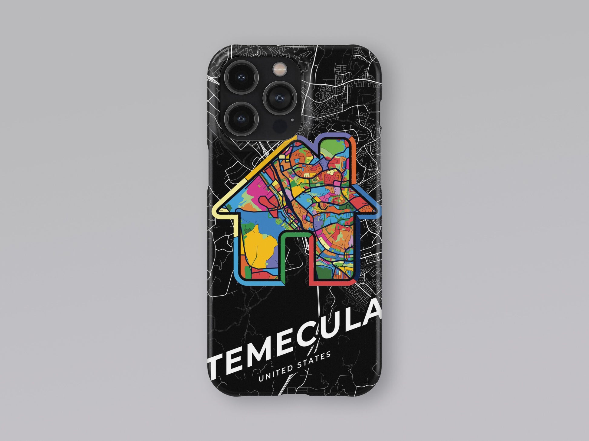 Temecula California slim phone case with colorful icon 3