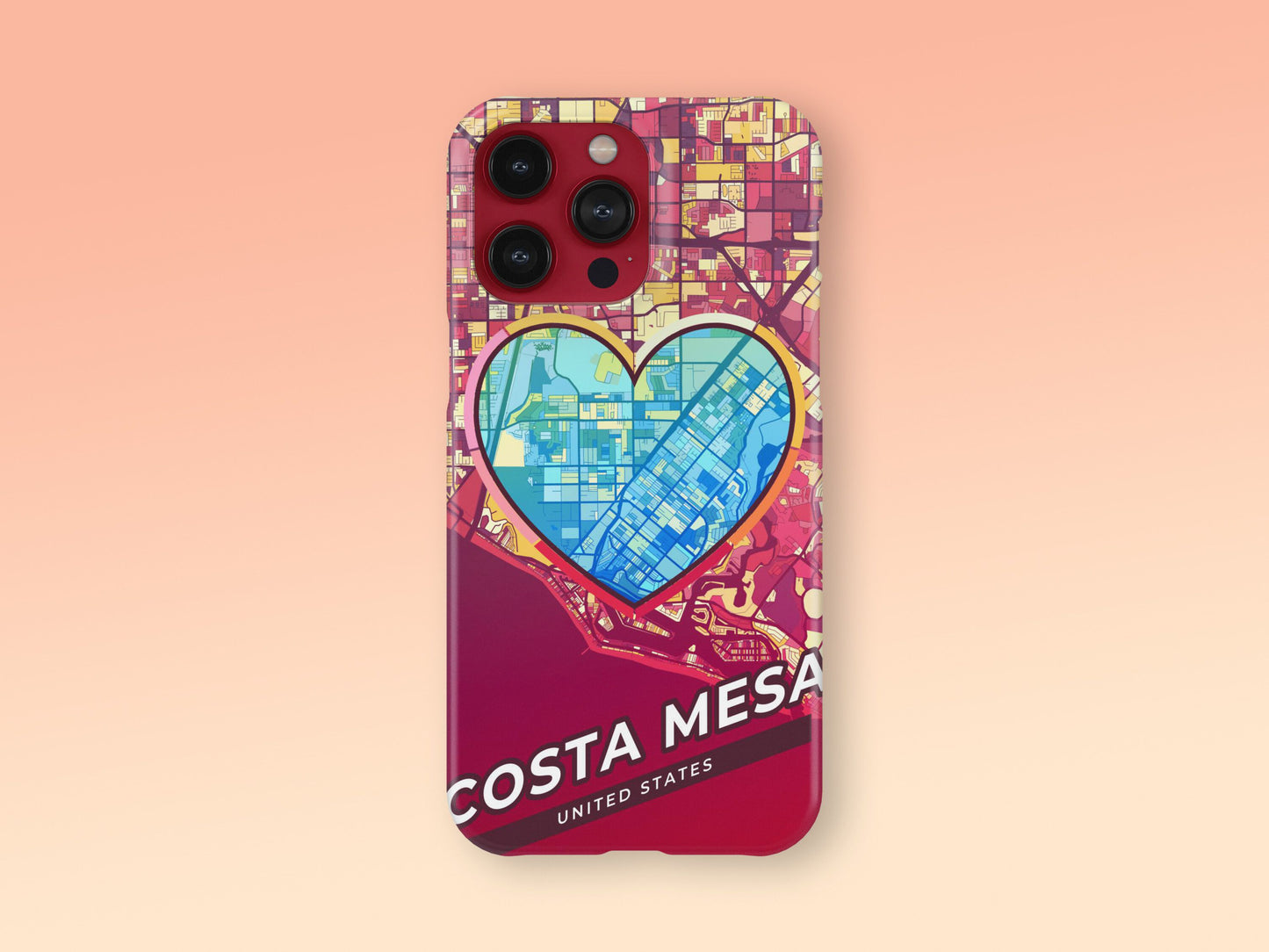 Costa Mesa California slim phone case with colorful icon. Birthday, wedding or housewarming gift. Couple match cases. 2