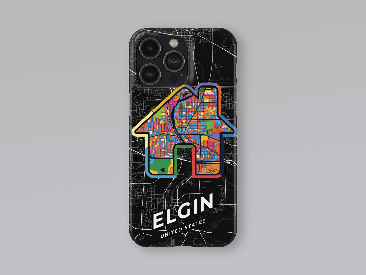 Elgin Illinois slim phone case with colorful icon. Birthday, wedding or housewarming gift. Couple match cases. 3
