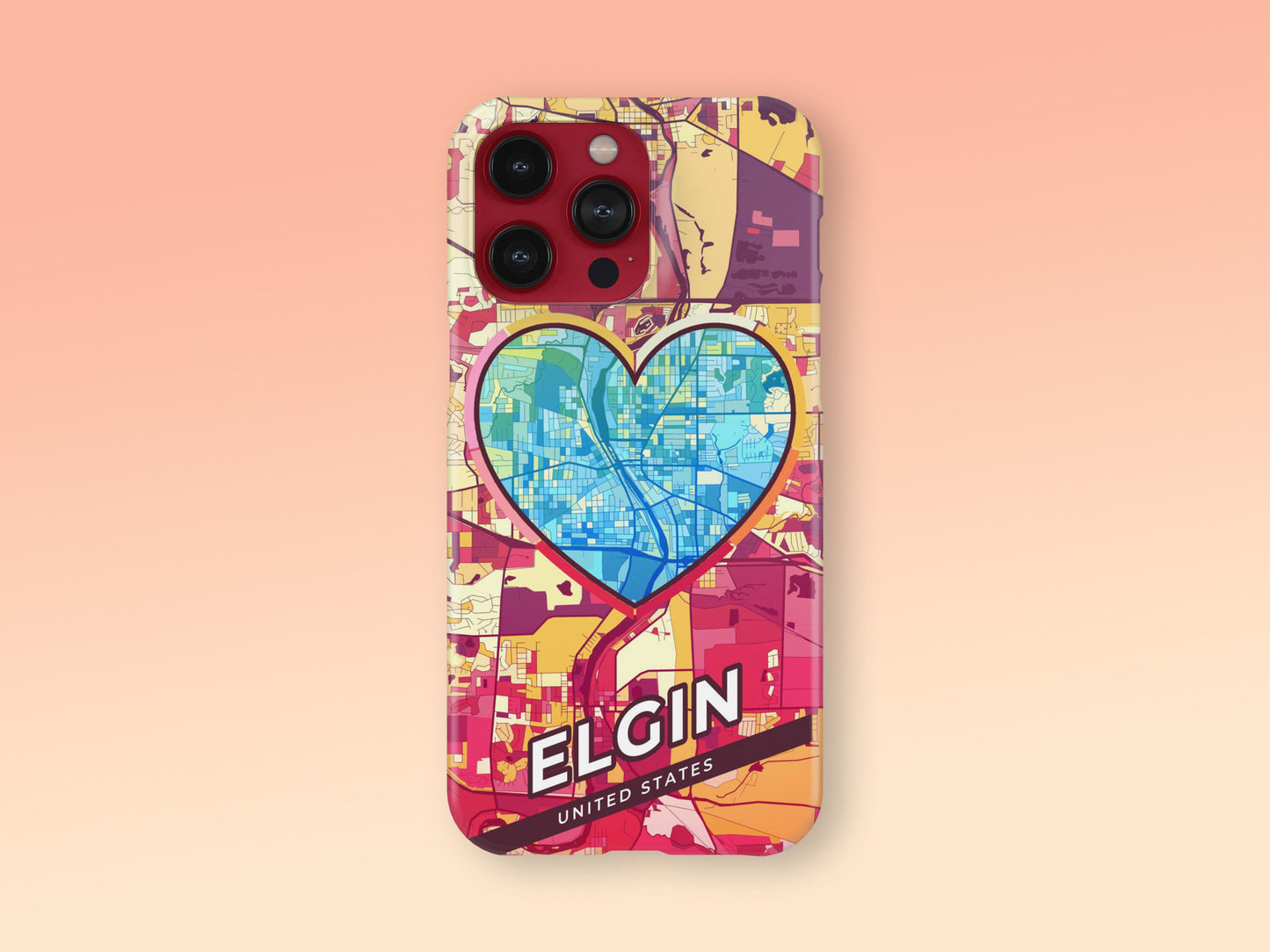 Elgin Illinois slim phone case with colorful icon. Birthday, wedding or housewarming gift. Couple match cases. 2
