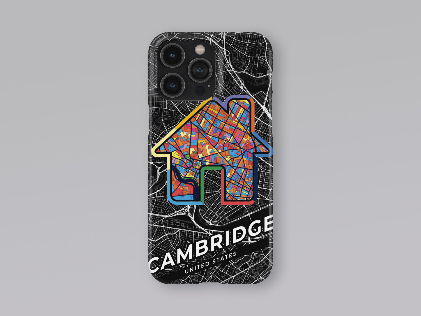 Cambridge Massachusetts slim phone case with colorful icon. Birthday, wedding or housewarming gift. Couple match cases. 3