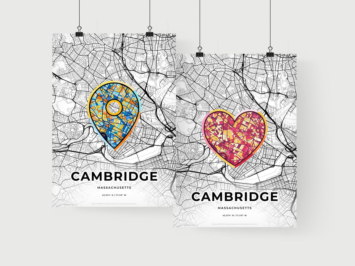 Cambridge Massachusetts art print for couples