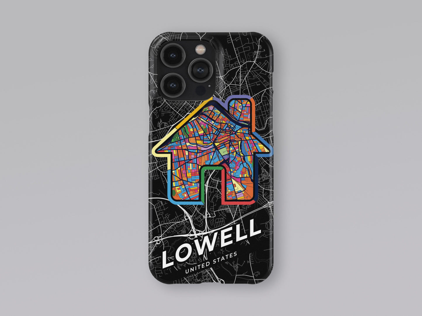 Lowell Massachusetts slim phone case with colorful icon. Birthday, wedding or housewarming gift. Couple match cases. 3