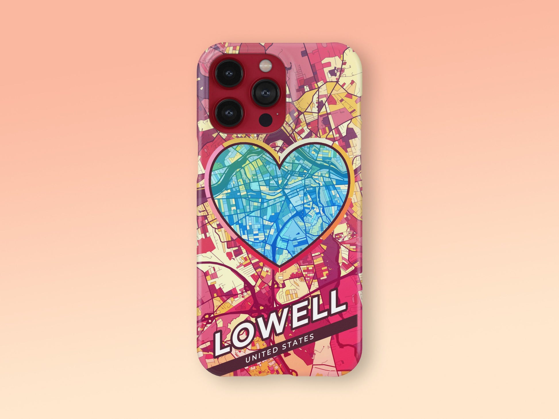 Lowell Massachusetts slim phone case with colorful icon. Birthday, wedding or housewarming gift. Couple match cases. 2