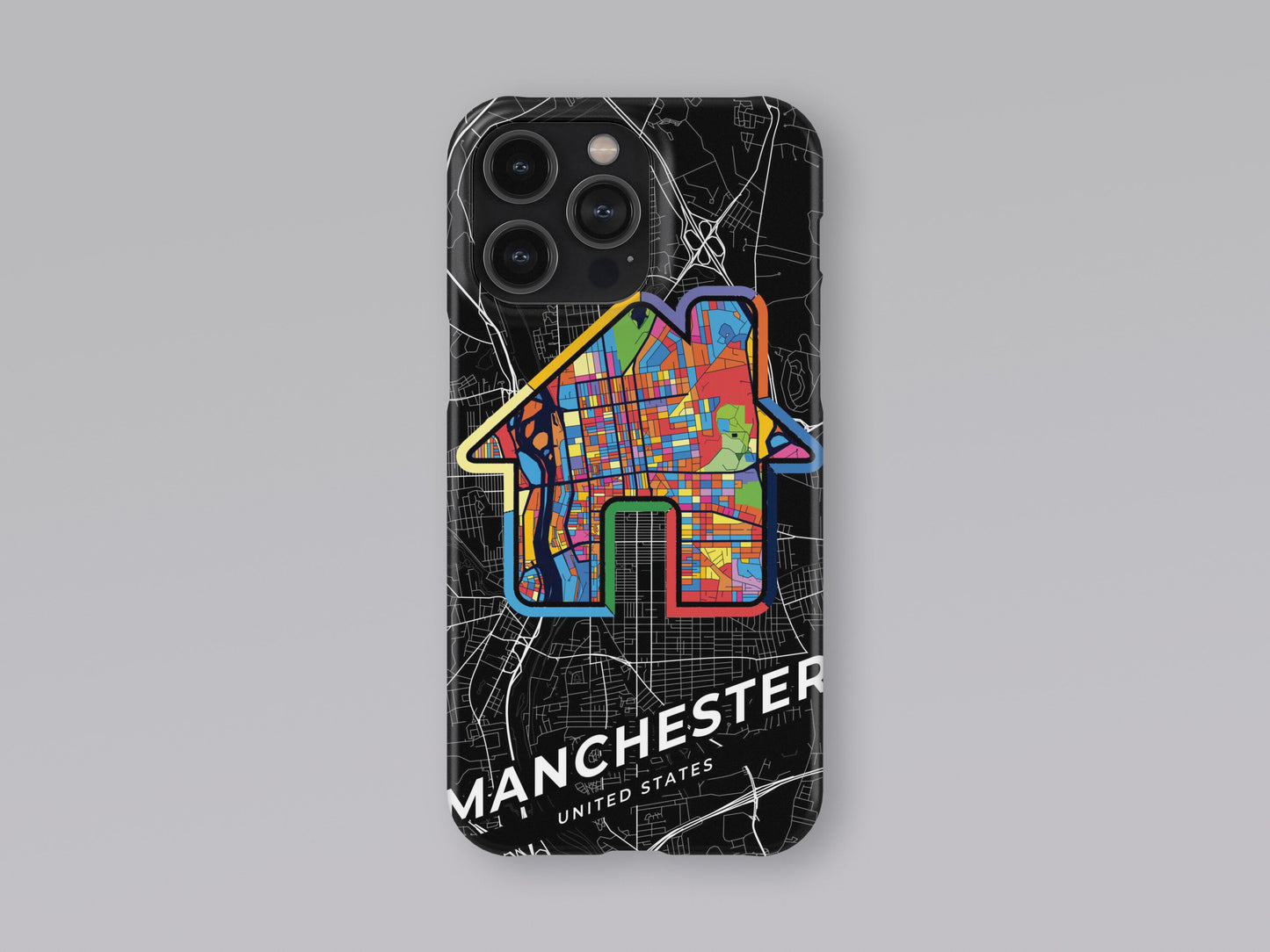Manchester New Hampshire slim phone case with colorful icon. Birthday, wedding or housewarming gift. Couple match cases. 3