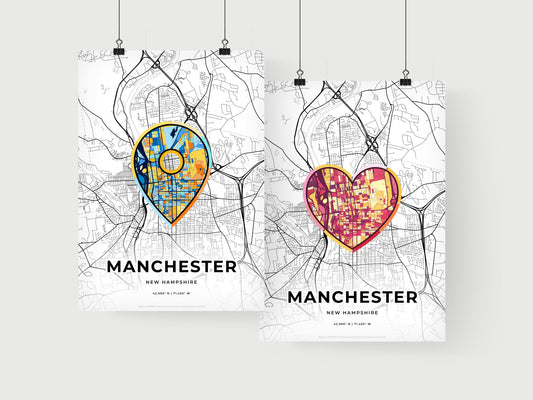 Manchester New Hampshire art print for couples