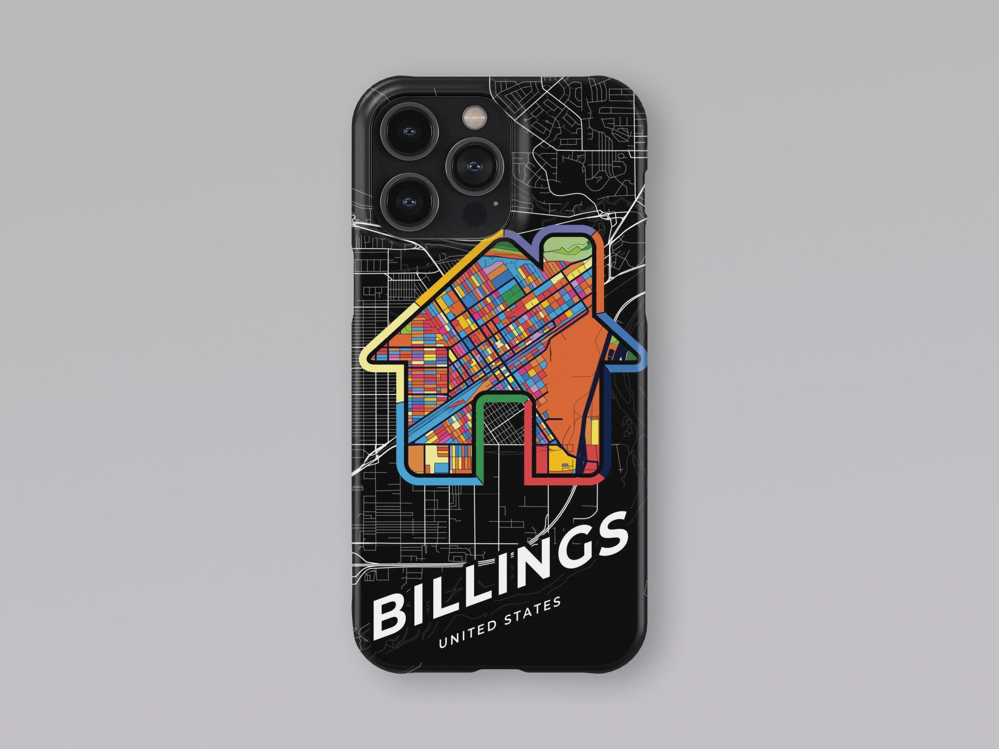 Billings Montana slim phone case with colorful icon. Birthday, wedding or housewarming gift. Couple match cases. 3