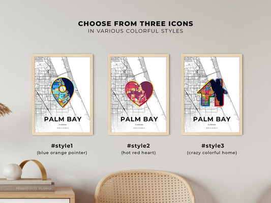 Palm Bay Florida maps with colorful icons