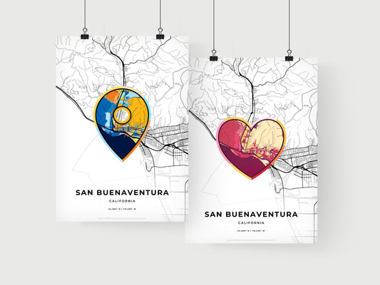 San Buenaventura California art print for couples