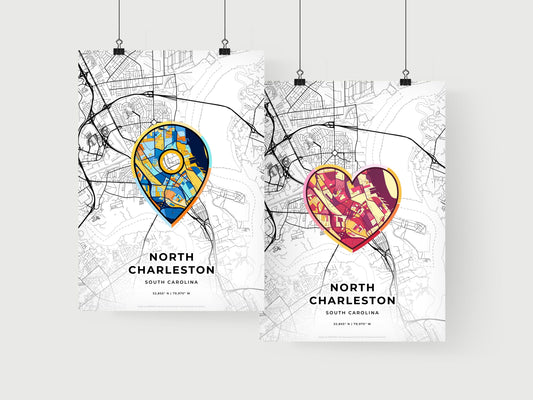 North Charleston South Carolina art print for couples