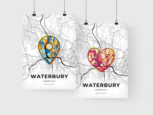 Waterbury Connecticut art print for couples