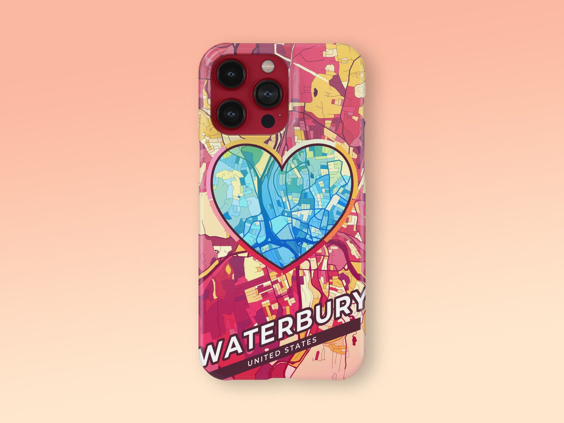 Waterbury Connecticut slim phone case with colorful icon 2