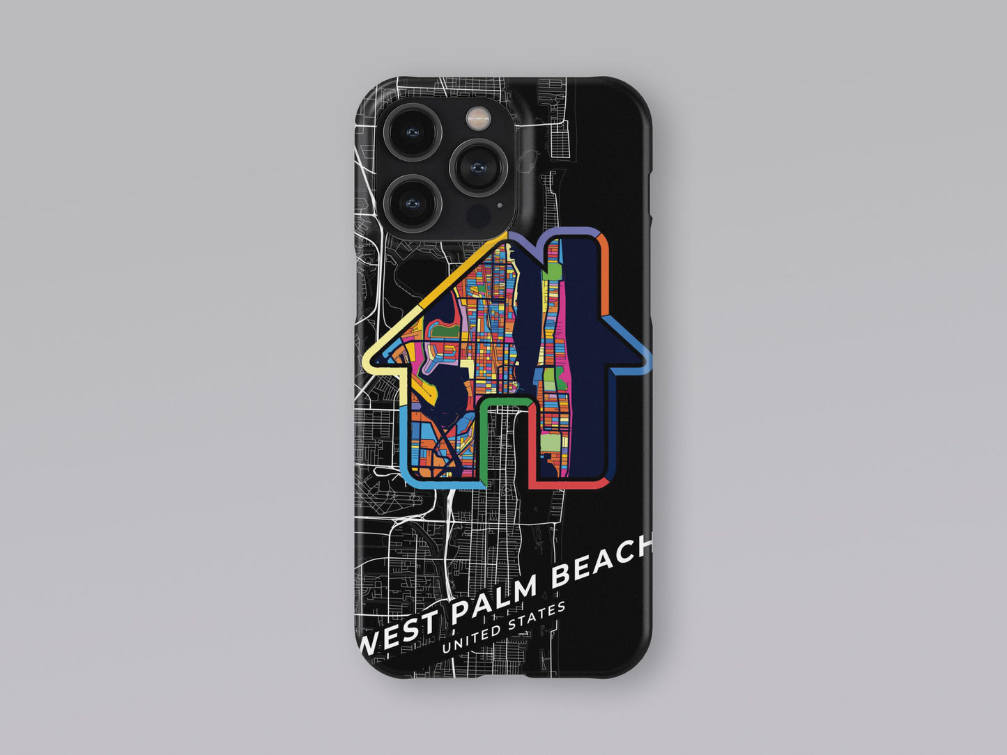 West Palm Beach Florida slim phone case with colorful icon 3