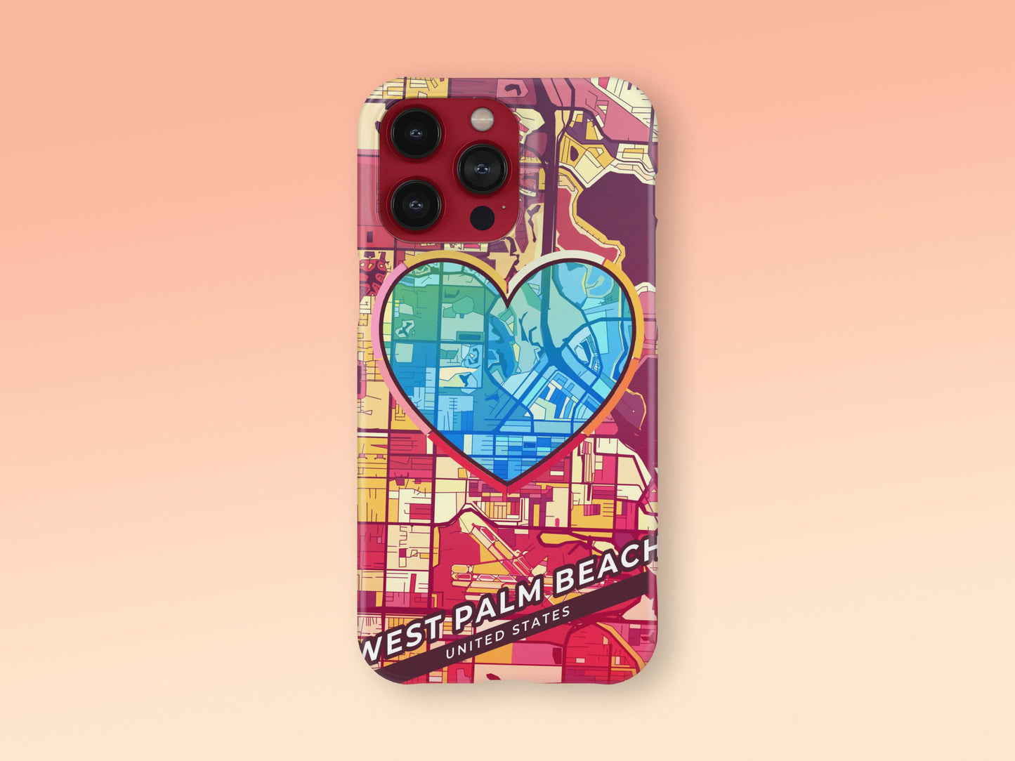 West Palm Beach Florida slim phone case with colorful icon 2