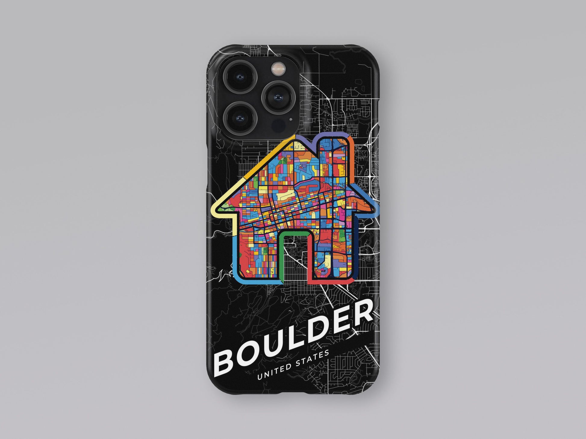 Boulder Colorado slim phone case with colorful icon. Birthday, wedding or housewarming gift. Couple match cases. 3