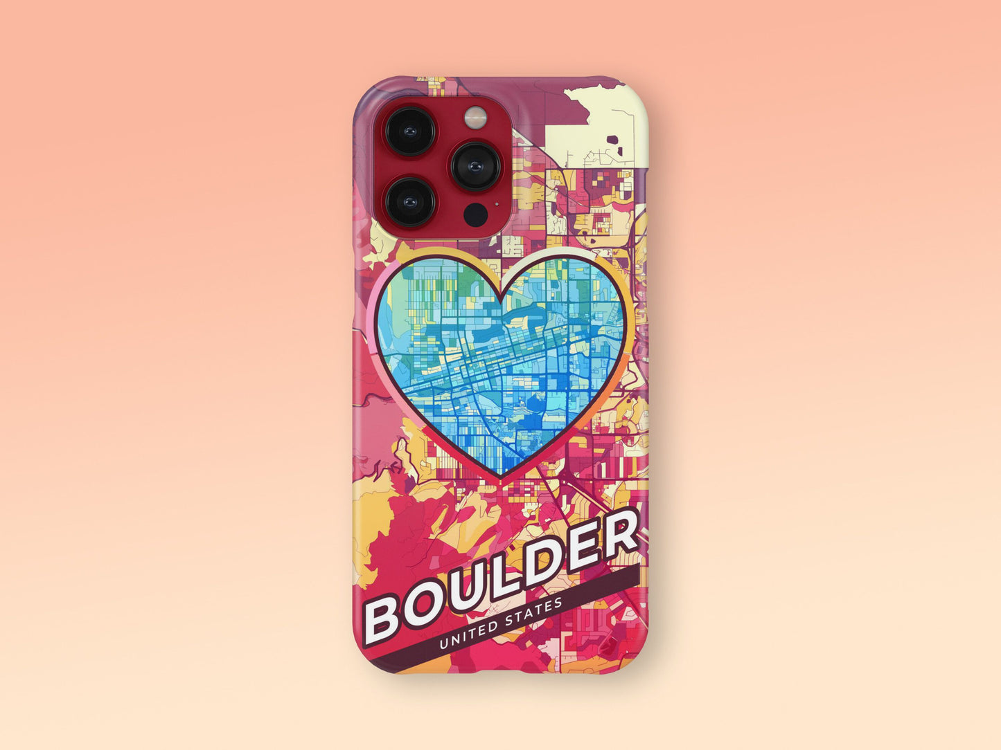 Boulder Colorado slim phone case with colorful icon. Birthday, wedding or housewarming gift. Couple match cases. 2