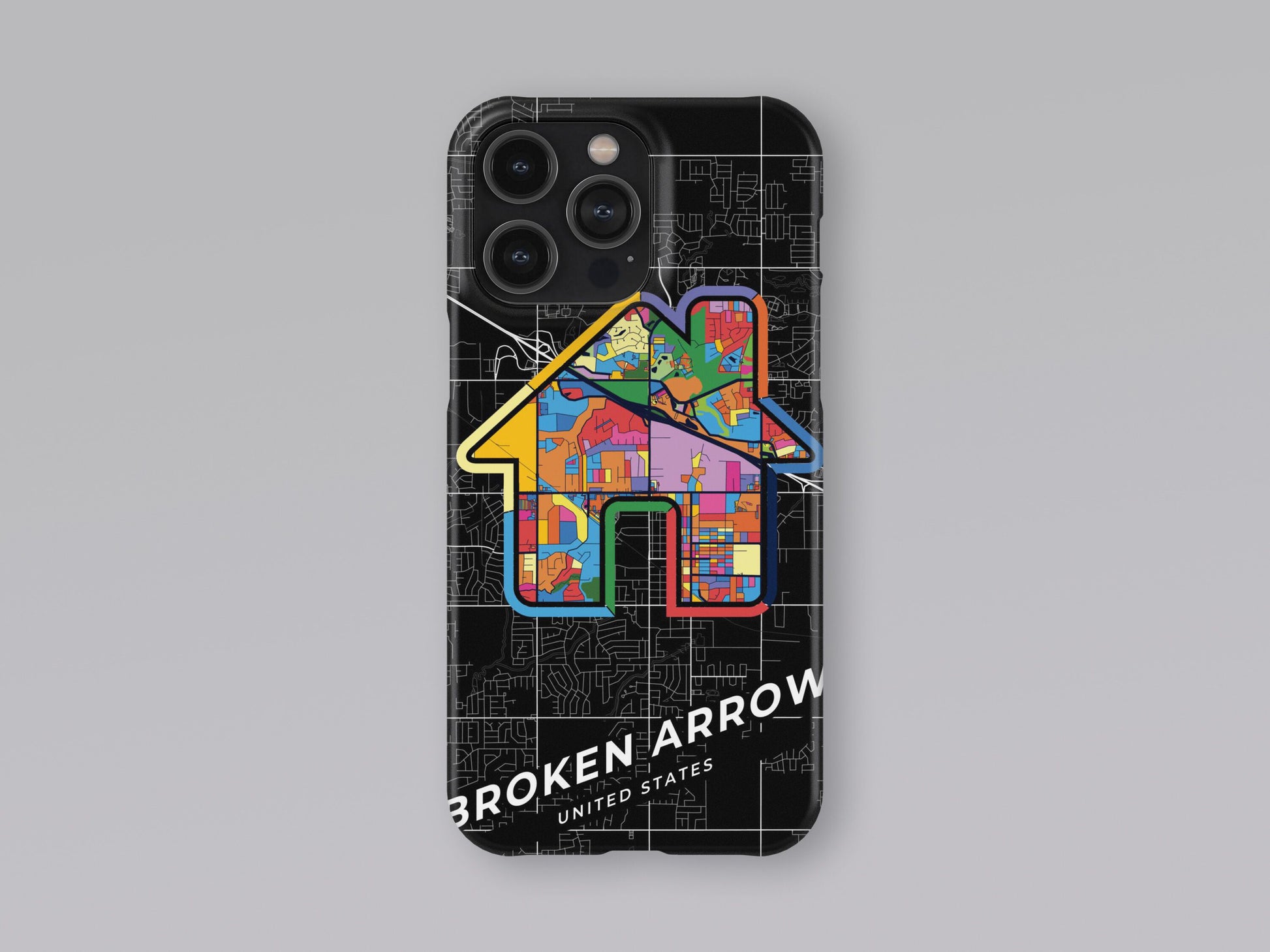 Broken Arrow Oklahoma slim phone case with colorful icon. Birthday, wedding or housewarming gift. Couple match cases. 3
