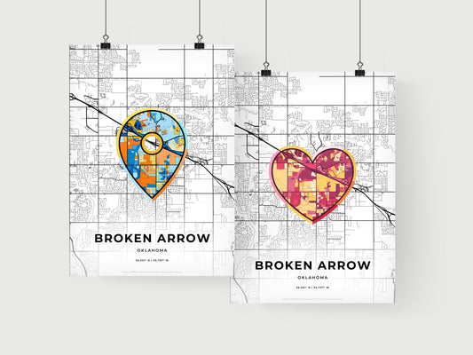 Broken Arrow Oklahoma art print for couples