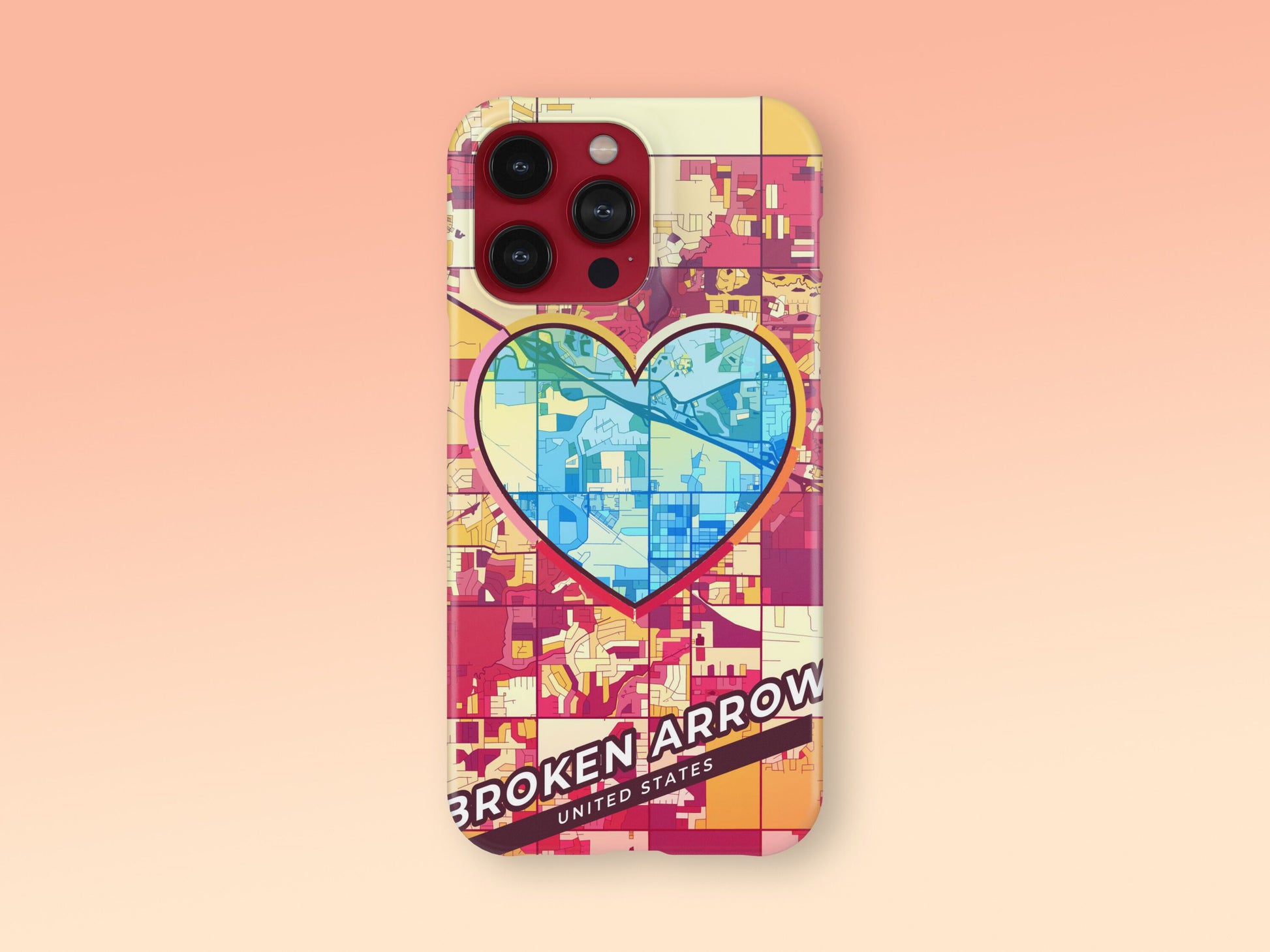 Broken Arrow Oklahoma slim phone case with colorful icon. Birthday, wedding or housewarming gift. Couple match cases. 2