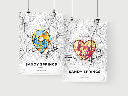 Sandy Springs Georgia art print for couples