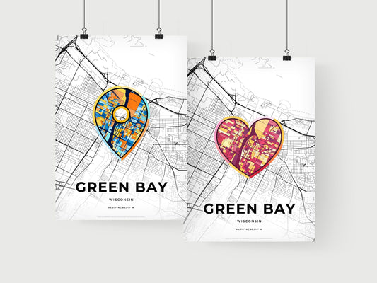 Green Bay Wisconsin art print for couples