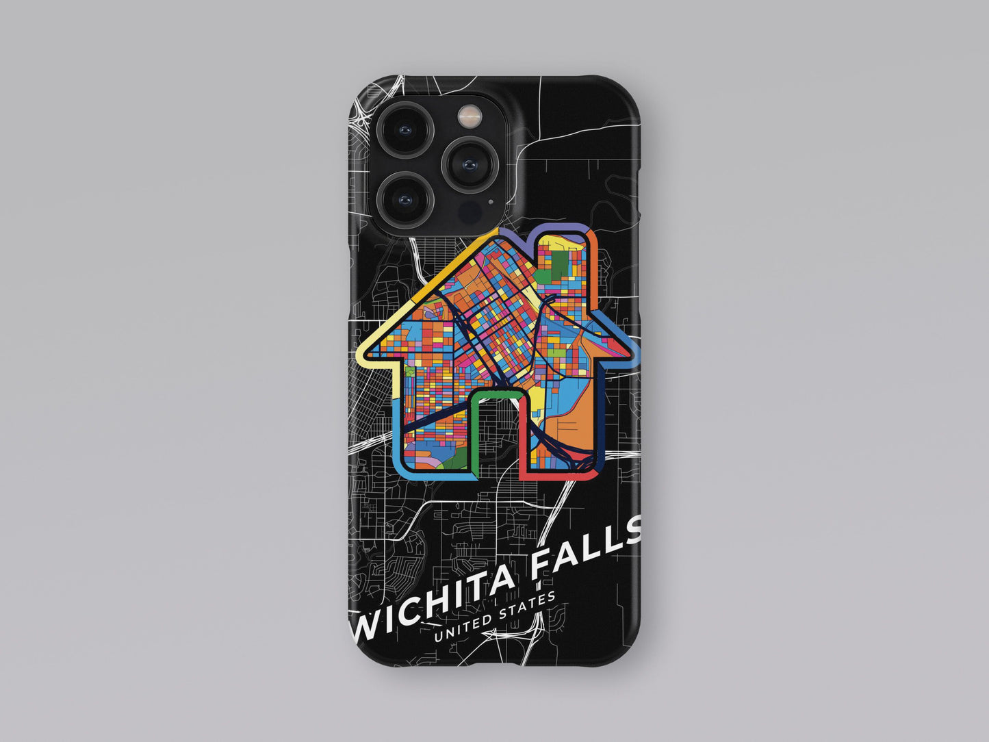 Wichita Falls Texas slim phone case with colorful icon 3