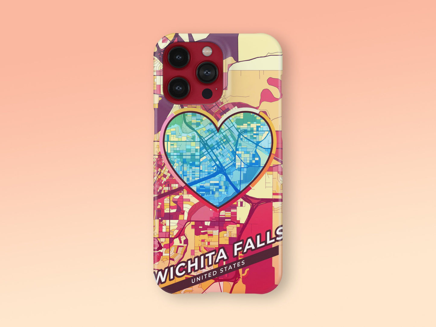 Wichita Falls Texas slim phone case with colorful icon 2