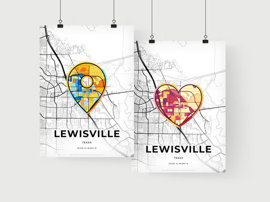 Lewisville Texas art print for couples