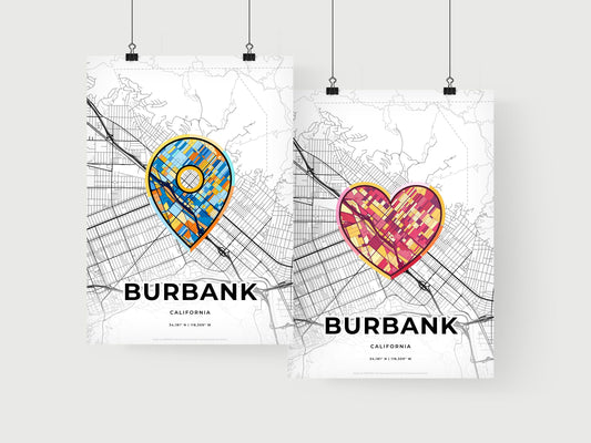 Burbank California art print for couples