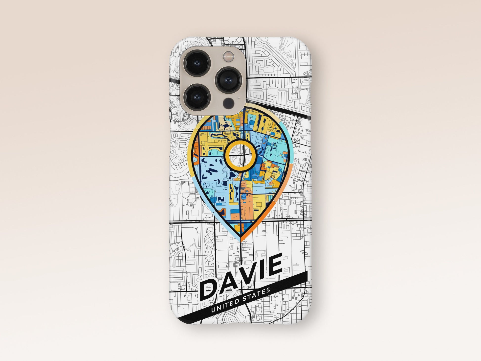 Davie Florida slim phone case with colorful icon. Birthday, wedding or housewarming gift. Couple match cases. 1