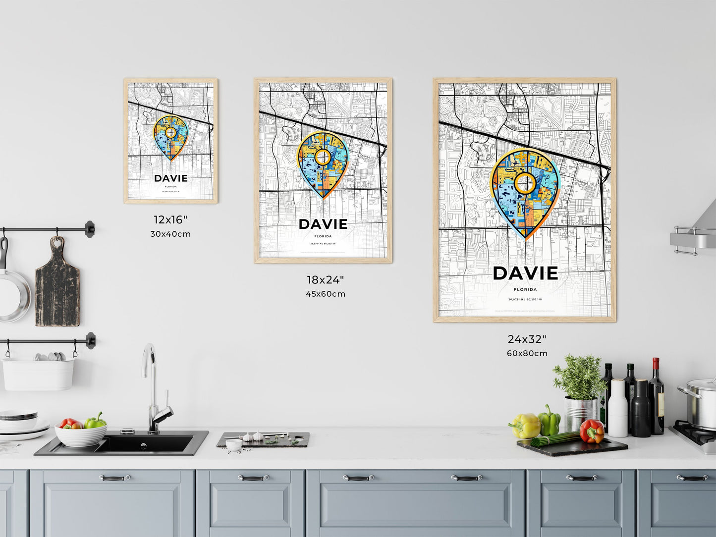 Davie Florida art map size chart