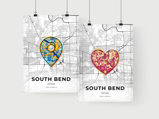 South Bend Indiana art print for couples