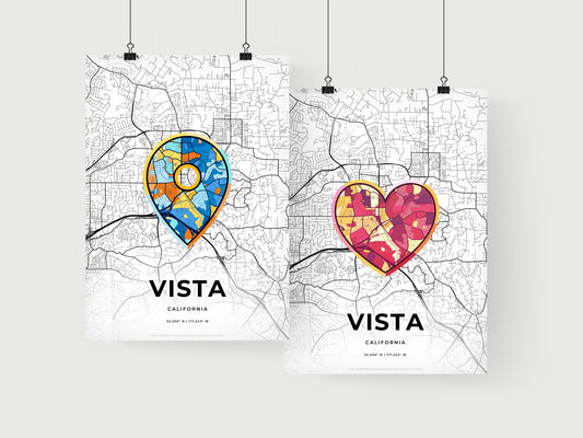 Vista California art print for couples