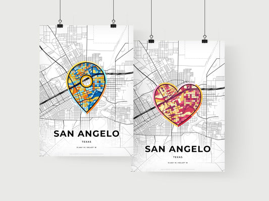 San Angelo Texas art print for couples