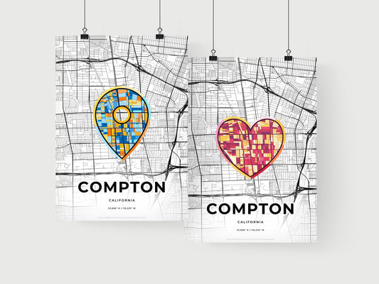 Compton California art print for couples
