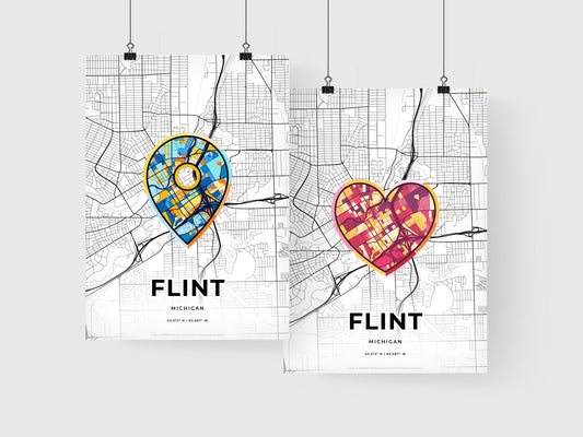 Flint Michigan art print for couples