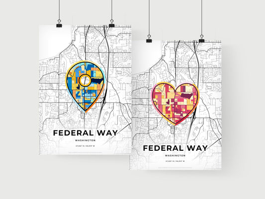 Federal Way Washington art print for couples