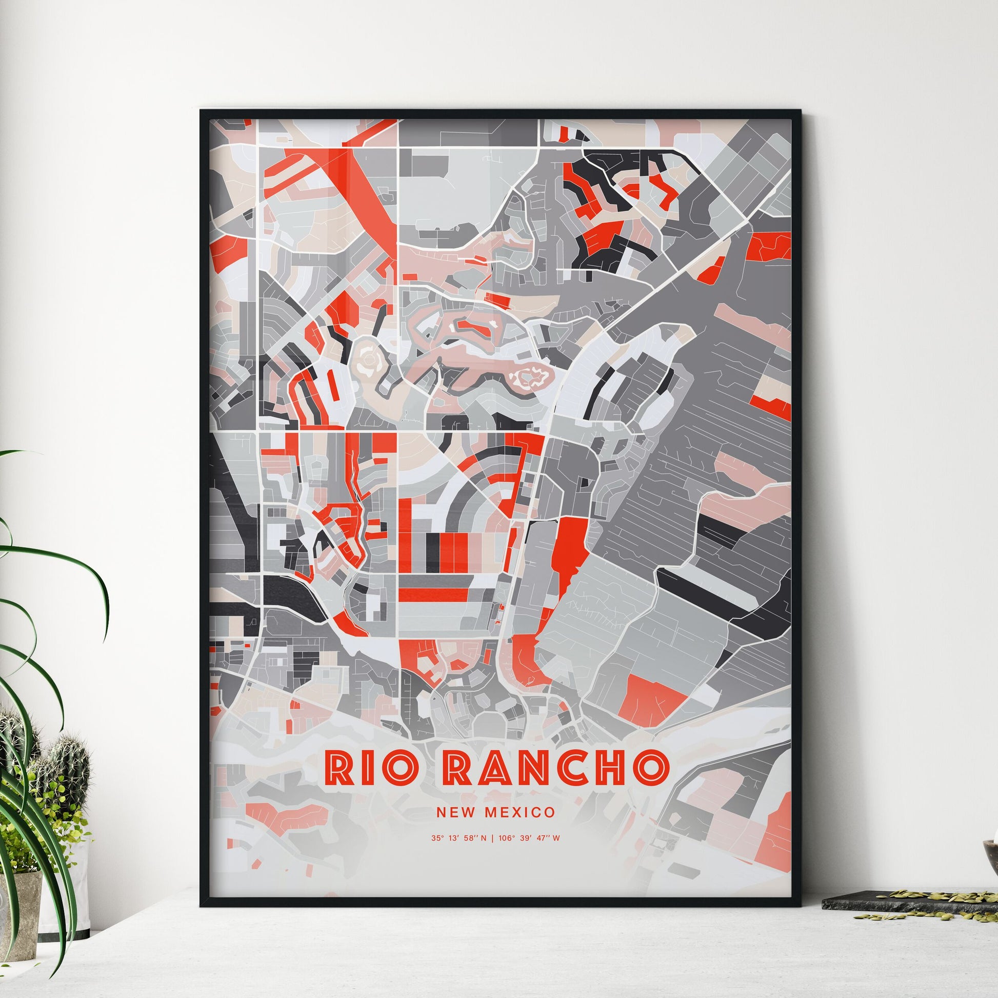 Colorful RIO RANCHO NEW MEXICO Fine Art Map Modern