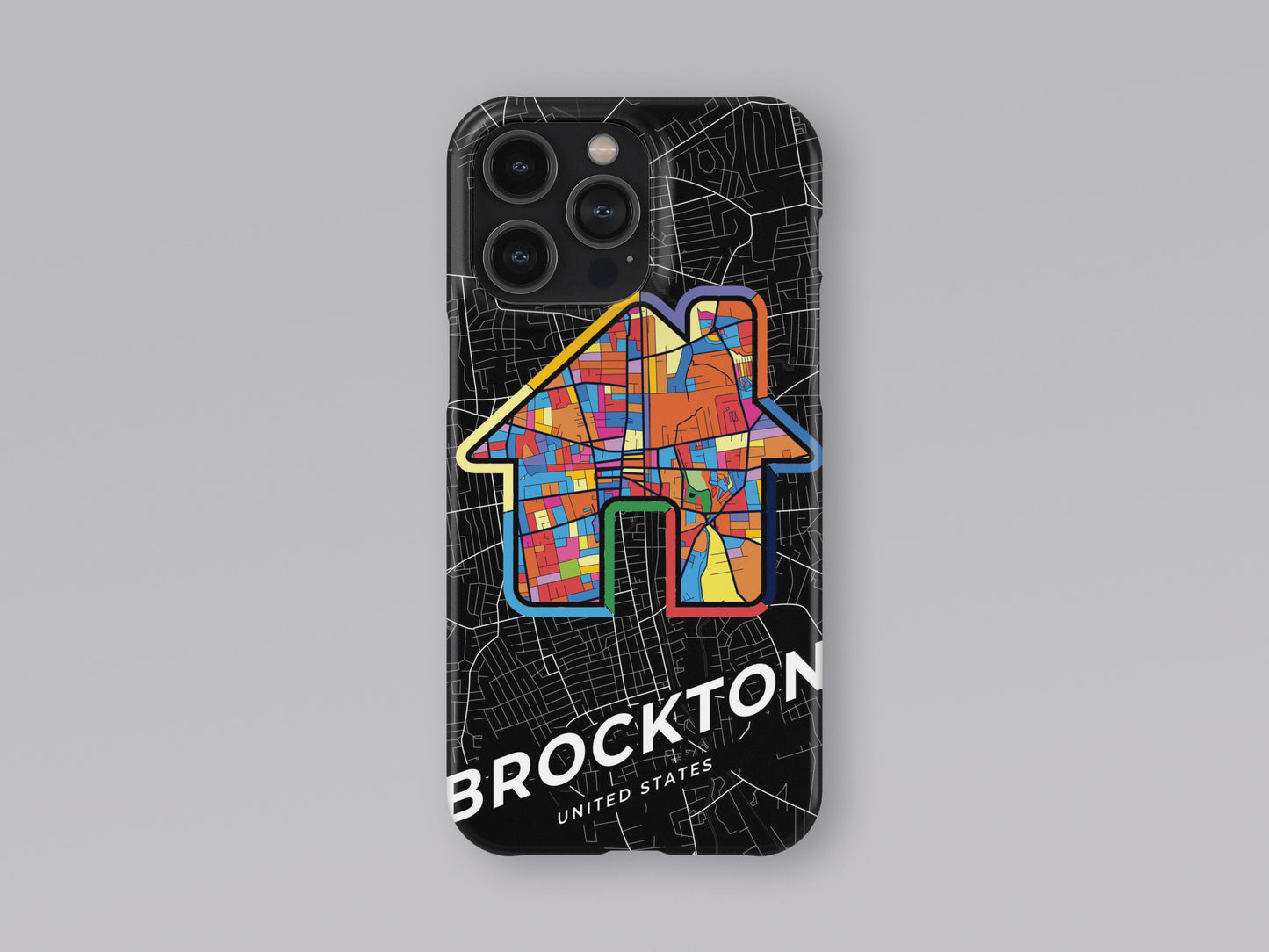 Brockton Massachusetts slim phone case with colorful icon. Birthday, wedding or housewarming gift. Couple match cases. 3