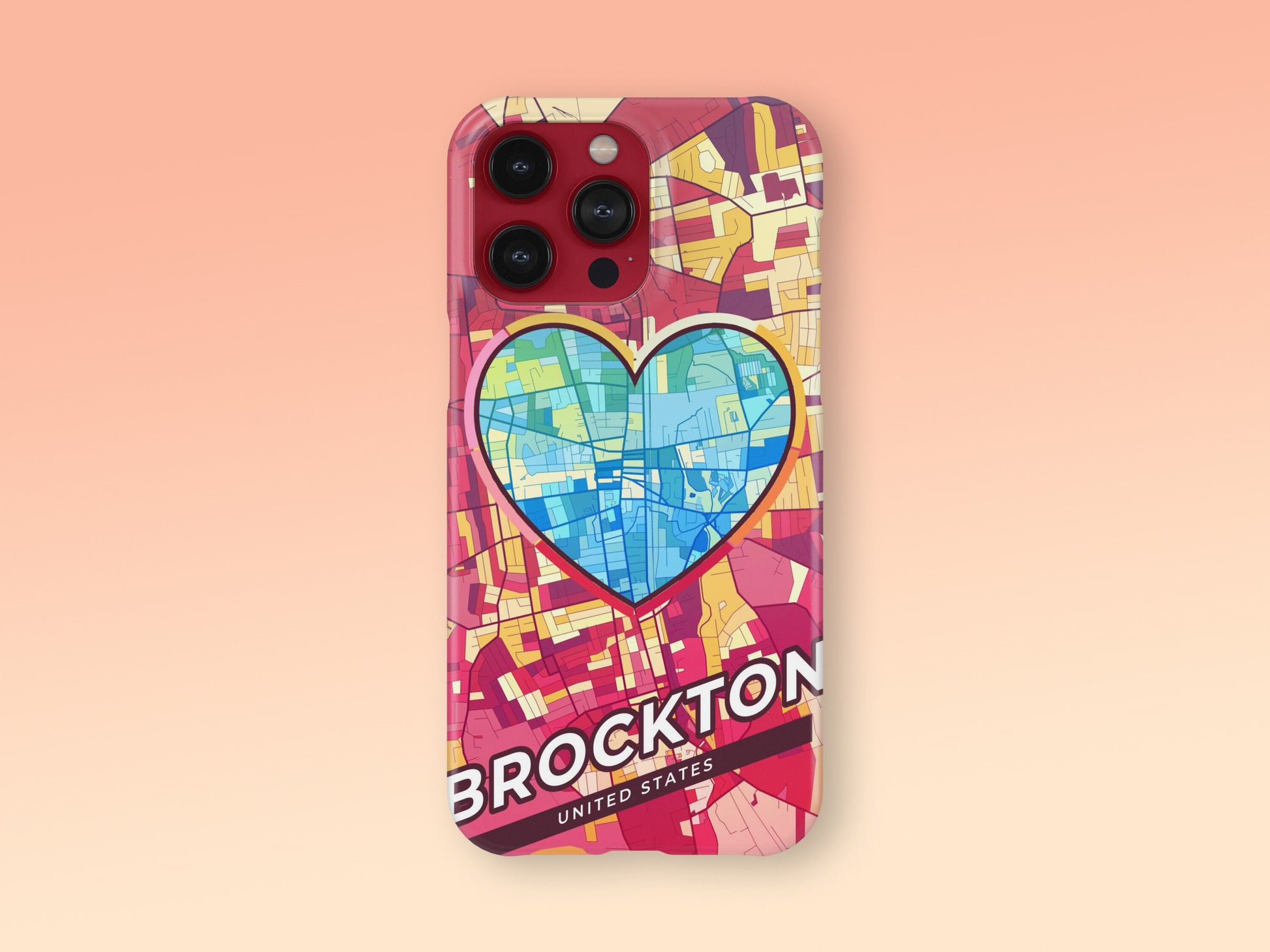 Brockton Massachusetts slim phone case with colorful icon. Birthday, wedding or housewarming gift. Couple match cases. 2