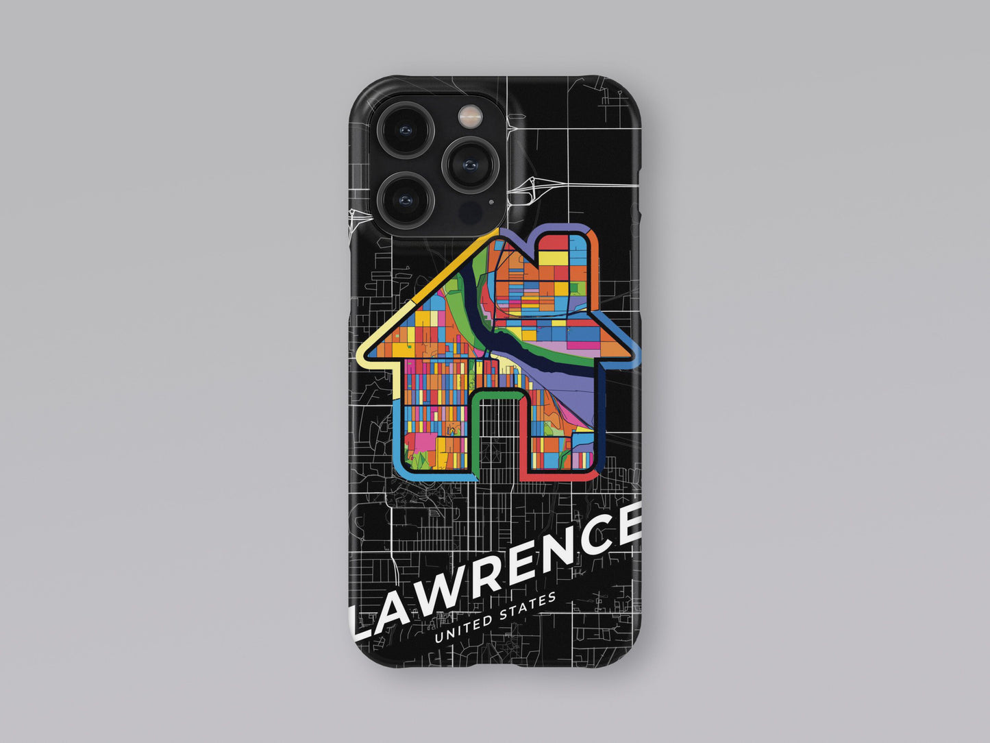 Lawrence Kansas slim phone case with colorful icon. Birthday, wedding or housewarming gift. Couple match cases. 3