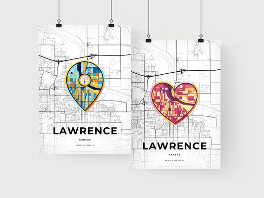 Lawrence Kansas art print for couples