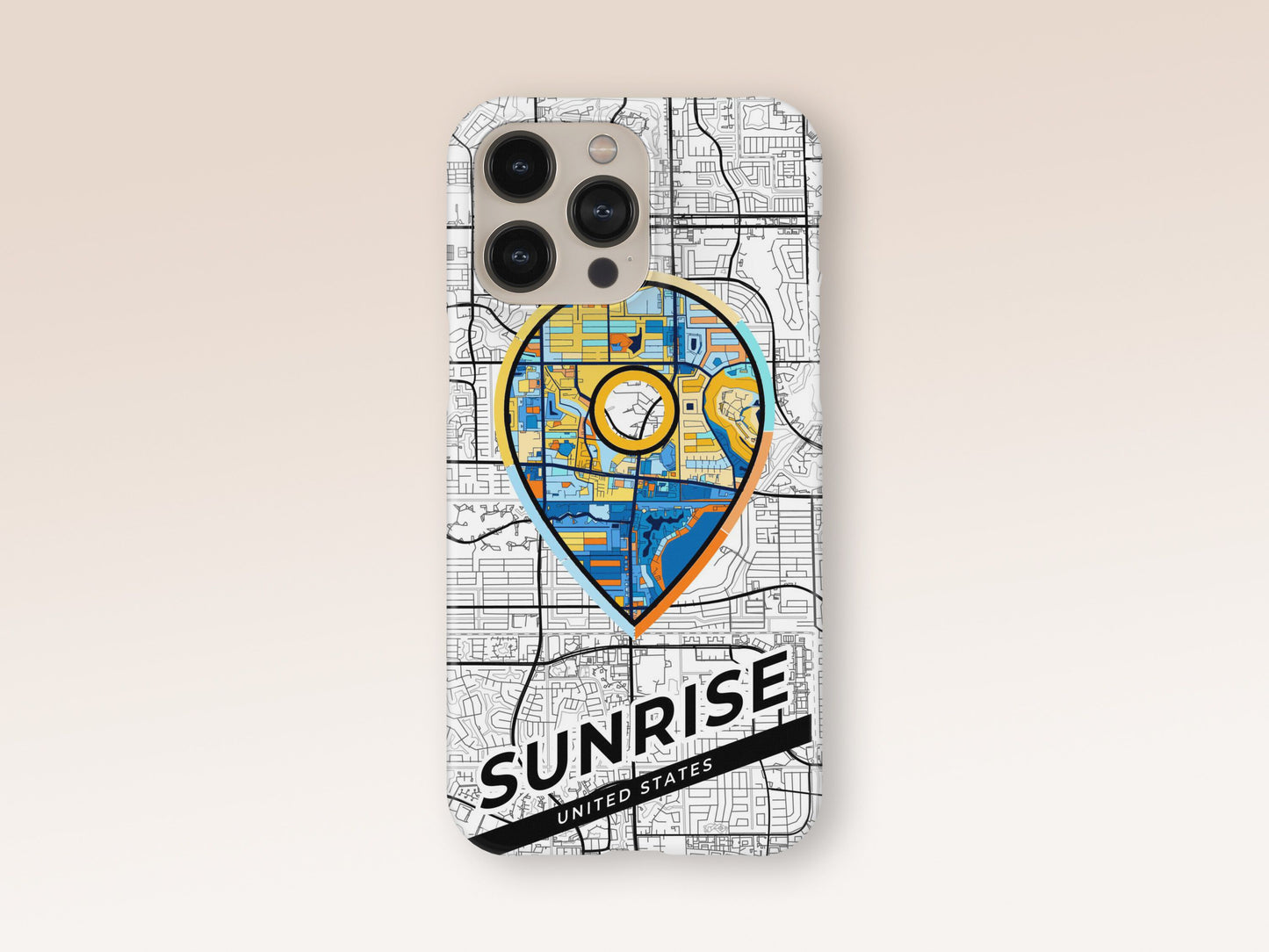 Sunrise Florida slim phone case with colorful icon 1