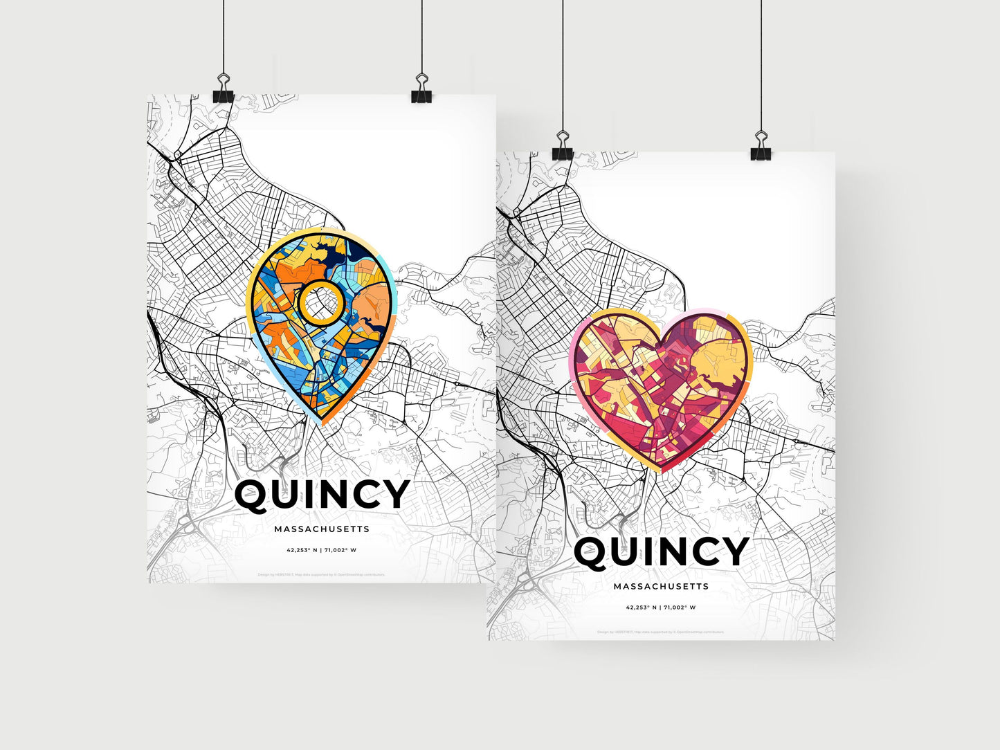 Quincy Massachusetts art print for couples