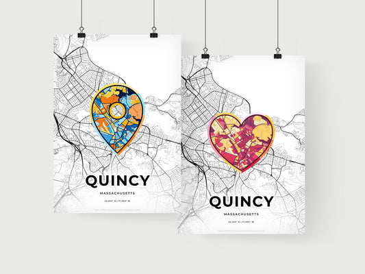 Quincy Massachusetts art print for couples