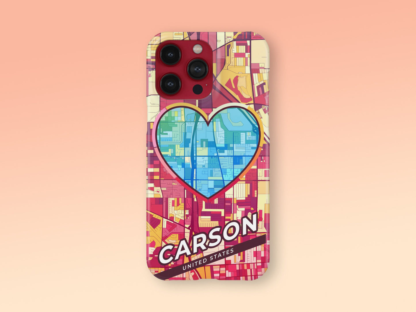 Carson California slim phone case with colorful icon. Birthday, wedding or housewarming gift. Couple match cases. 2
