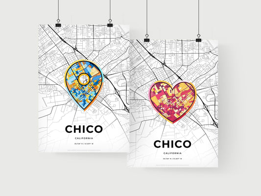 Chico California art print for couples