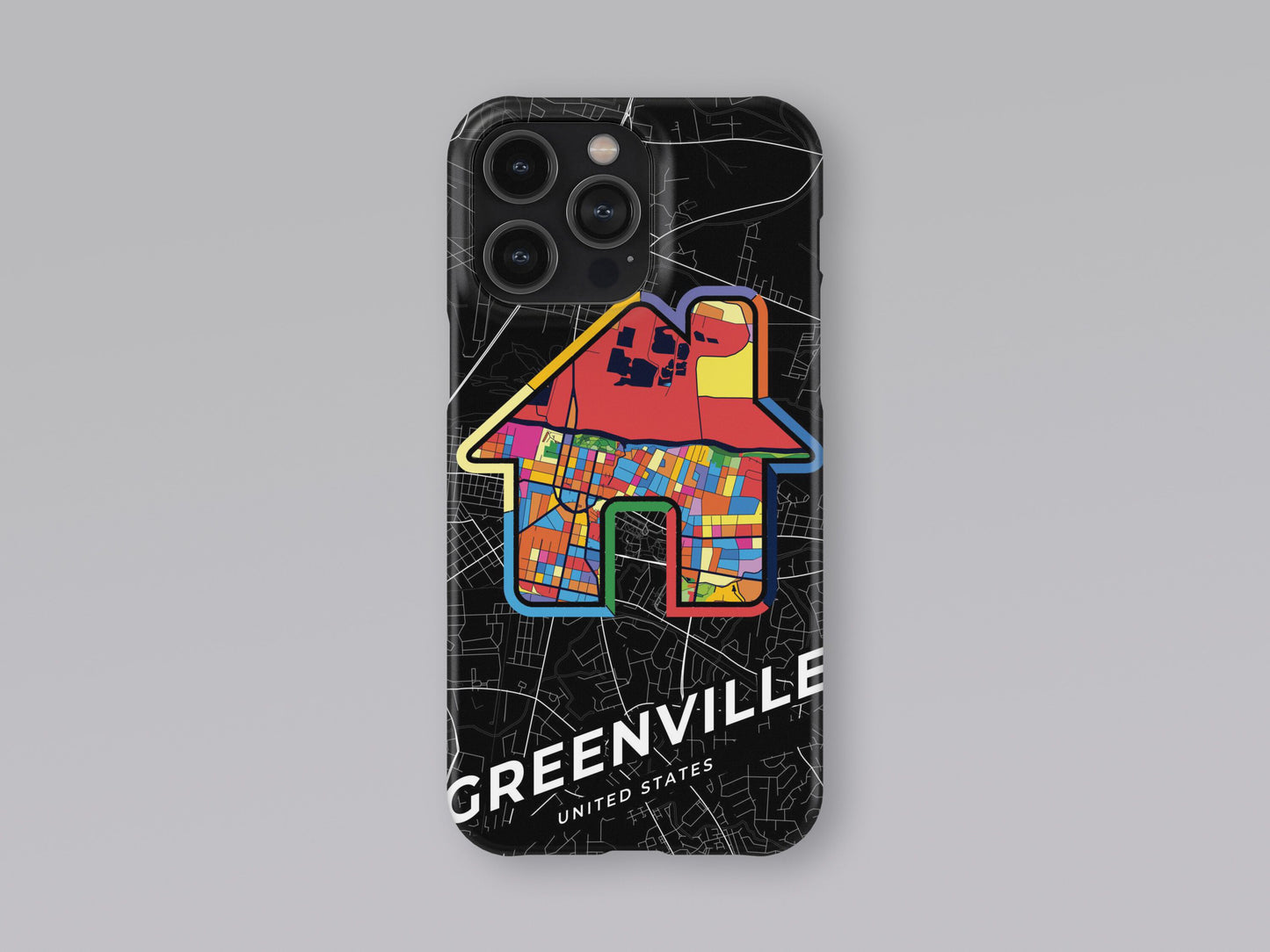 Greenville North Carolina slim phone case with colorful icon. Birthday, wedding or housewarming gift. Couple match cases. 3